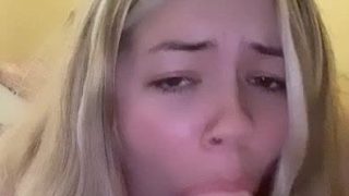Blonde Bimbo MysticBeing Learns To Control Her Gag Reflex