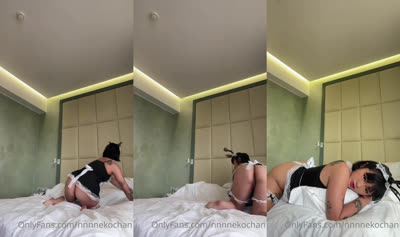 BunnyMaid Nnnnekochan Shows Creamy Pussy