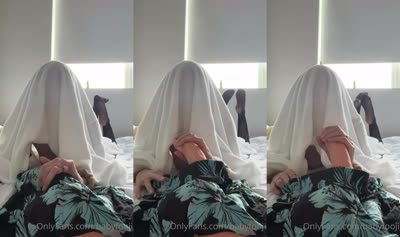 BabyFooji Mounts A Dildo In Her Stockings