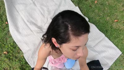 Lily Kawaii Snacks On A Cock During Picnic