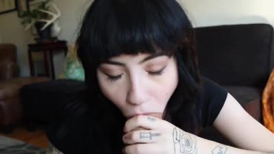 Goth Charlotte Sartre Blowjob With Eye Contact