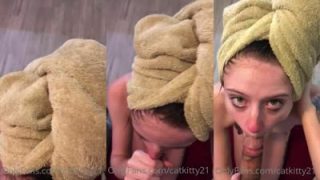 Catkitty21 Takes A Facial Right After Shower