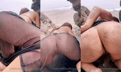 Karen Paniagua Shows Off Pussy In Beach Tease