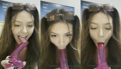 Hazey Haley Sucking Dildo