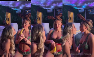 Elena Kamperi With Her Friend Deep Blowjob With Dildo