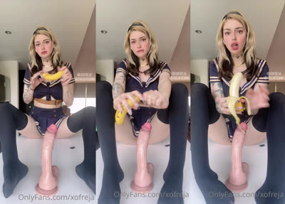 Xo Freja Footjob With Long Stockings