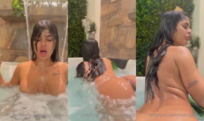 Marcy Jimnz Drinks Champagne In The Tub