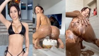 Veronica Perasso Spreads Chocolate On Her Body And Masturbates
