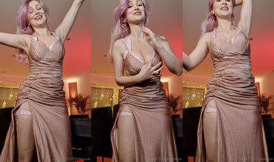 Liensue Shows Off Her Cleavage In Her New Years Dress