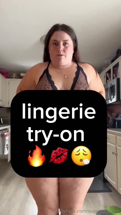 Sugarsgotcake Teasing While Trying On Tight Lingerie
