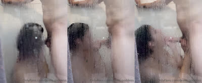 Devils.Goddess Sucking Cock On Her Knees In The Shower