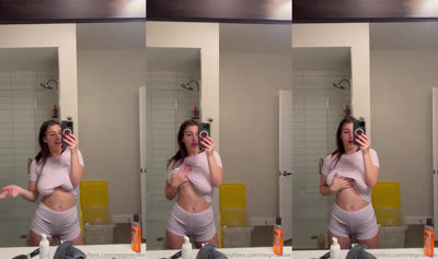 Naughty Megmariiee Has Tshirt Nipples Tease
