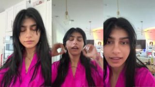 Mia Khalifa Shows Off Her Tits And Her G-string