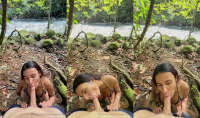 Busty Petite Myra Blowjob Outdoor