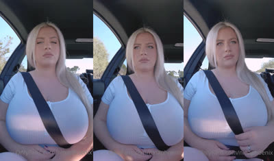 Ninaphoenix Shows Off Her Huge Tits In The Car