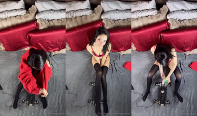 Top View Of Ssneepsnorps Enjoying Her Sex Machine