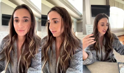 Christina Khalil Tries On Her Swimsuits In A Livestream