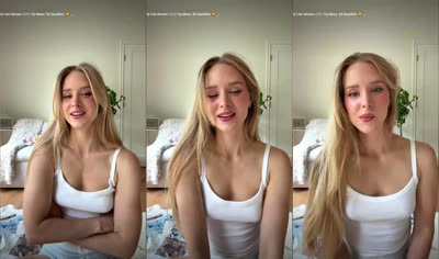 Caroline Zalog Trying On Her Clothes In A Livestream