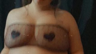 Fattiebaddie1 Wears A Sheer Bra And Jiggles