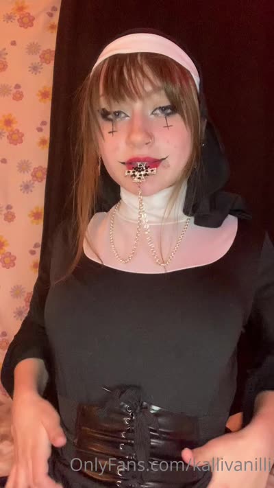 Naughty Cutiekali Entices In Nun Outfit