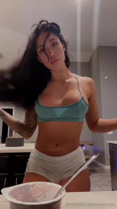 Momosja Flaunts Her Big Round Boobs