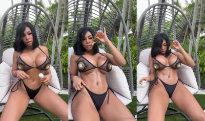 Anays Fernandez Oils Her Body While On A Swing