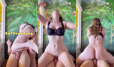 Eat Pray Dong Bounces On A Cock