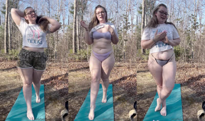 Curves4Daze Changes HerPanties In Woods
