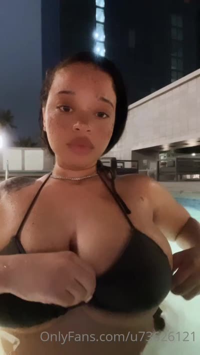 U73626121’s Tits Slips Out Of Her Black Bikini