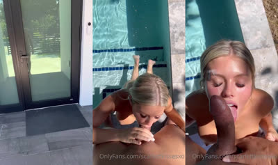 ScarlettKissesXO Rides The Pool Boy’s Cock