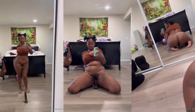 Spicylilbrat Rides Her Black Dildo