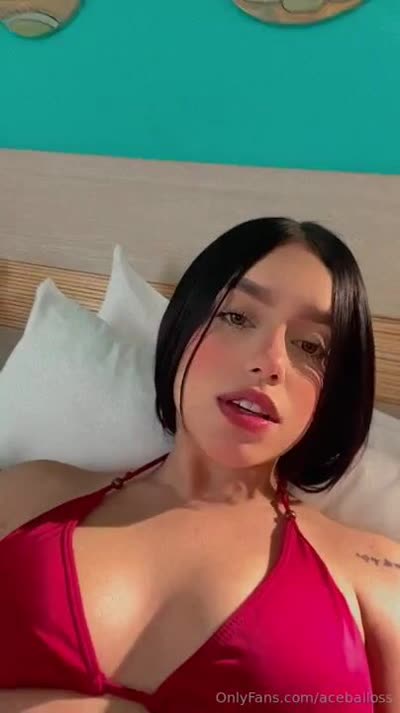 Aceballoss Models Her Red Bikini