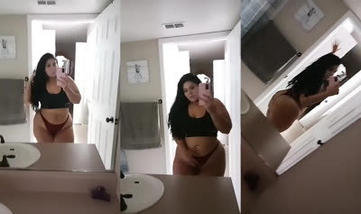 Beautybygen92 Flaunts Her Curves In The Mirror