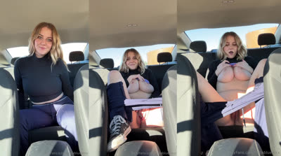 BellaBlueXO Teases Her Pussy In The Car