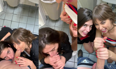 Riley Reid & Abbie Maley’s Public Toilet BJ