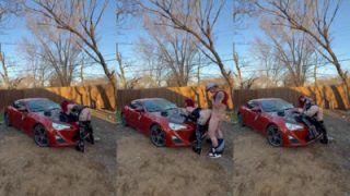 Goat_spitt Has Sex In Front Of Her BF’s Car