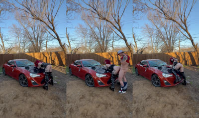 Goat_spitt Has Sex In Front Of Her BF’s Car
