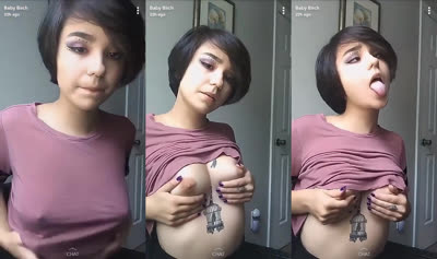 Ultraviolet Darling Fondles Her Breasts