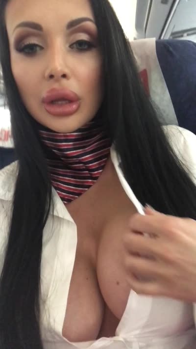 Aletta Ocean Shows Her Fat Tits On The Plane
