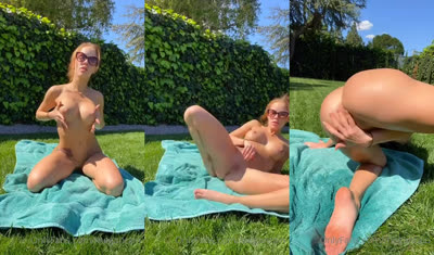 Megan Rain Masturbates & Squirts In The Garden