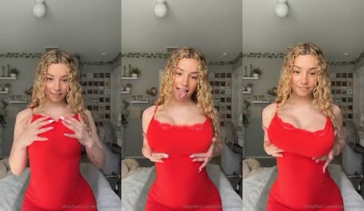 Kira Pregiato Bounces Her Tits In A Red Dress