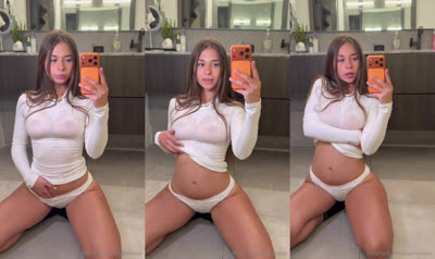 Sophieraiin Teases Her Body In A Wet Shirt