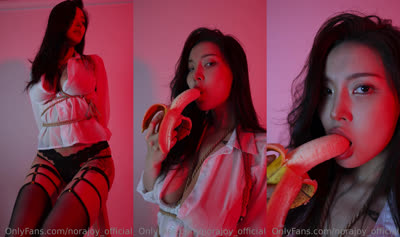 Norajoy_Official Sucks Banana While Tied Up