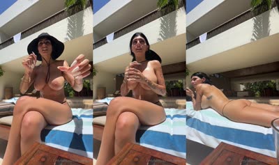 Mia Khalifa’s Topless Pool Clip