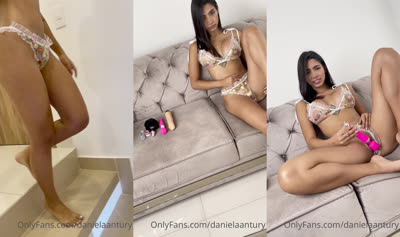 Daniela Antury Vibrates Her Pussy On The Couch